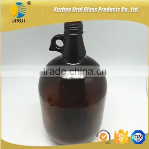 4L Amber Wine Glass Bottle With Handling thumbnail-6