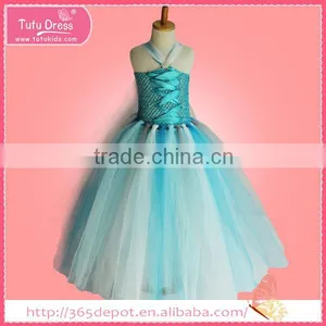 Fairy Style Snow Pattern Girls' Dress Large Light Blue and White Trail thumbnail-1