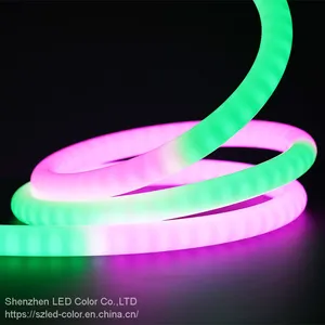 Hot 360 Degrees Digital RGB Silicon Neon Strip Waterproof Flex Full Color Rgb LED Neon Flex Lights thumbnail-5