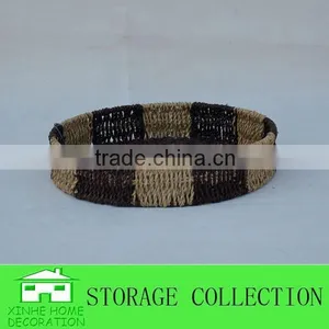 Round Eco-friendly Seagrass Woven Restaurant Kitchen Cutlery Tray thumbnail-1
