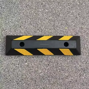 55cm Automotive Car Wheel Stopper Blocks Rubber Parking Lot Equipment Parking Block Wheel Stop For Truck thumbnail-2