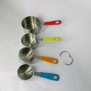 This is a Measuring Spoon Set With Plastic Handles and Connected by a Metal Ring for Convenience. With an Egg Separator Included, the Set is Handy for Any Mum or Aspiring Cook. This Measuring Spoon Set is a Must for Any Kitchen thumbnail-1