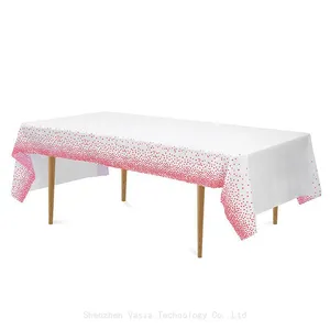 Custom Rose Gold Dot Tablecloths - Disposable & Waterproof for Baby Showers & Weddings thumbnail-3