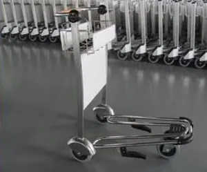 Steel Trolley Cart Airport Airport-Trolley Airport Stainless Steel Luggage Trolley thumbnail-3