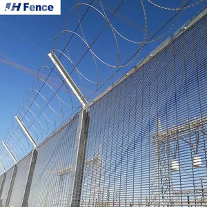 3D Security Fencing Sustainable PVC Coated Welded Wire Fence 358 Anti Climb Security Fence Panel for Airport Garden Construction thumbnail-2