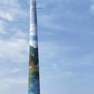 High - Altitude Wall Painting, Graffiti and Murals on the Exterior Walls of Factories in Loudi, Hunan. Hand - Painted Walls on Cooling Towers, Water Cooling Towers and Chimneys thumbnail-4