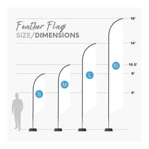 Custom Logo Outdoor Advertising Beach Flags Feather Teardrop Banners Polyester Material for Events thumbnail-4