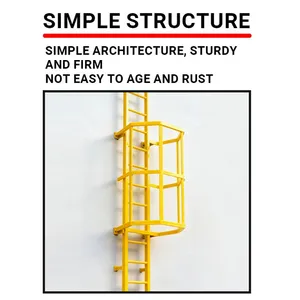 Non-conductive GRP Caged Ladder Insulated Industrial Access Ladder Anti-rust Vertical Ladder for Power Station thumbnail-3