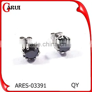 Black Stainless Steel 2 Gram Gold Beautiful Designed Earrings thumbnail-1
