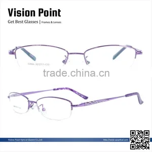 Metal Half-rim 2014 New Fashion Stone See Eyewear Frame Glasses for Women thumbnail-1