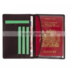 Genuine Leather Passport Card Holder, Wholesale Men Leather Passport Cover thumbnail-1