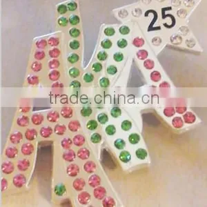 Alpha Kap Alpha AKA Silver Star Gold Star Bling Stone With 25 or 50 Brooch Pin Jewelry Pin thumbnail-1