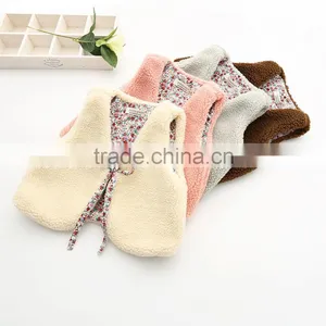 2015 Autumn & Winter Children Vest All-match Girl Lamb Wool Fur Coat Baby Girl Outwear With Fur Balls thumbnail-3