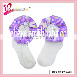 Cute Baby Girls Products Wholesale Ribbon Decoration Fancy Baby Socks Gift (WT-0013) thumbnail-3