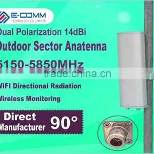 5.8Ghz 5150-5850MHz Outdoor High Gain 14dBi Broadband Directional Dual Polarization Mimo Panel Antenna 90 Degree Coverage thumbnail-1