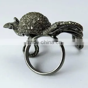 Just Perfect !! Octopus Design Blue Sapphire & Diamond 925 Sterling Silver Ring, Fine Silver Jewelry, Silver Jewelry thumbnail-6