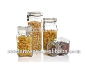 Low Price Wide Mouth Glass Bottle Sealed Cans Storage Glass Canister Set thumbnail-1