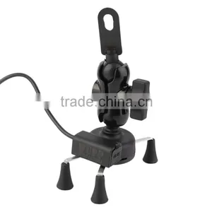 12V Bicycle Motorcycle Phone GPS Stand Holder USB Charger Power Outlet Socket For 3.5-6 Inch Mobile Phone thumbnail-4