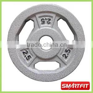 Fitness White Painted Cast Iron Weight Plate With 3 Handle Grip thumbnail-1