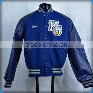 Leather Sleeve Varsity Letterman Jacket BI-3208 thumbnail-1