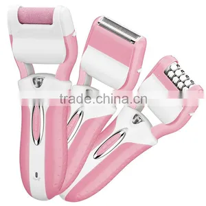 Rechargeable Battery Ladies Fashion Electric Shaver Epilator and Pedicure Foot File 3 in 1 thumbnail-2