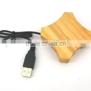 New Promotion Gifts Bamboo Flower Usb Hub 2.0 thumbnail-1