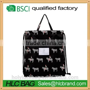 New Fashion Cotton Drawstring Backpack Bag With Handle thumbnail-2