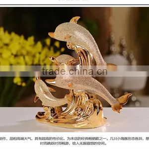 2016 Wholesale Ceramic Gold-plated Dolphin Luxury Home Decor thumbnail-6