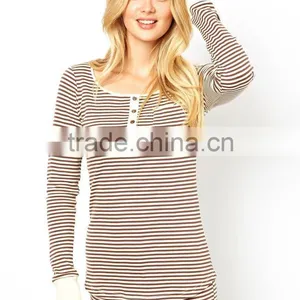 Ladies Yarn Dyed Stripe Pajamas thumbnail-1