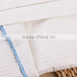 China Wholesale White 100% Cotton Bathrobes Waffles Hotel With Clolor Edge Quality Choice thumbnail-3
