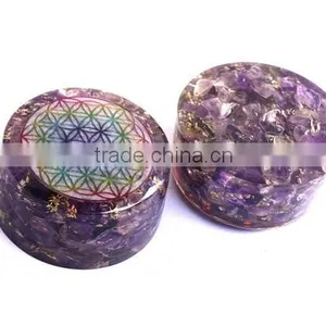 Amethyst Chakra Flower Of Life Orgonite Energy Tower Buster thumbnail-1