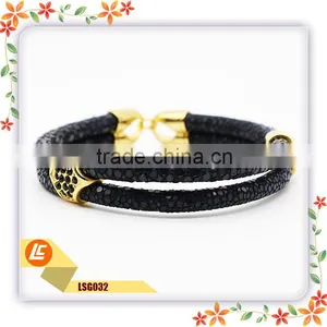 Green Genuine Sting Ray Bracelet for Women thumbnail-5