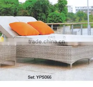 00 Aluminum Furniture Outdoor Comfortable Leisure Rattan Sun Double Sofa Bed Sets YPS066 thumbnail-1