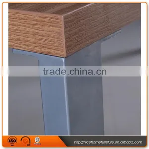 Long Narrow Stainless Steel Feet With Wooden Dining Table thumbnail-4