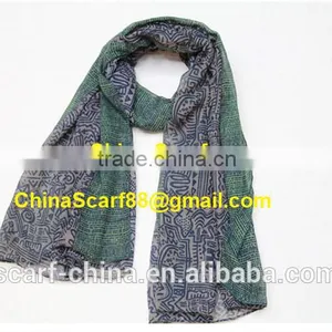 Wholesale Women Voile Printed Scarf thumbnail-3