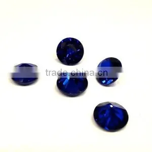 High Quality Blue Corundum Loose Round Faceted Gemstone, Best AAA Quality thumbnail-1