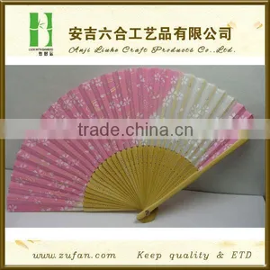 Japanese Element Foldable Hand Bamboo Silk Fan thumbnail-1