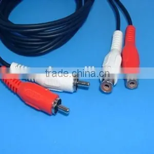 Audio Stereo Cable 2 RCA Male to 2 RCA Female Left and Right thumbnail-1