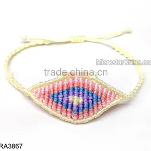 Braided Macrame Crystal Beads Eye Bracelet thumbnail-3