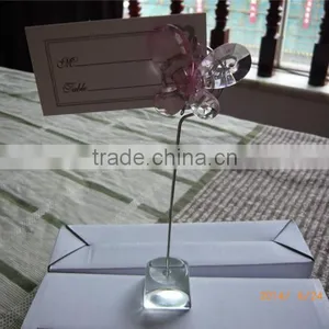 Pink (White) Crystal Butterfly Place Card Holders thumbnail-4