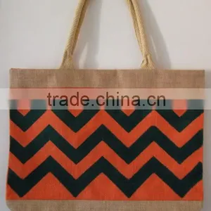 2014 CHEVRON JUTE SHOPPING BAG thumbnail-2