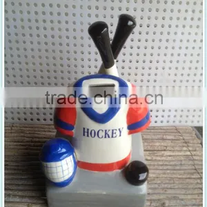 Ceramic Hockey Coin Bank for Hockey Money Box thumbnail-1