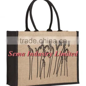 Personalised Jute Shoulder Bags and Burlap Sack for Wholesale thumbnail-2