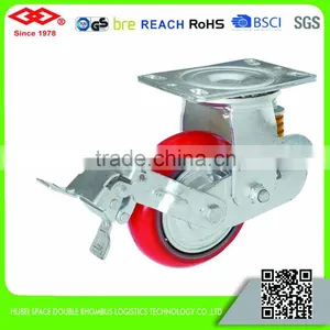150mm-200mm Shock Absorbing Polyurethane Caster Wheel With Cast Iron Center thumbnail-1
