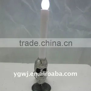 Halloween Glitter LED Skull Head Candle Holder thumbnail-1