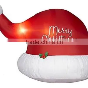 Hot Selling Giant Red Inflatable Christmas Hat for Decoration thumbnail-1