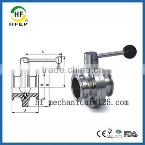 DN25 Clamp 25mm Stainless Steel 304 Sanitary Butterfly Valve thumbnail-1