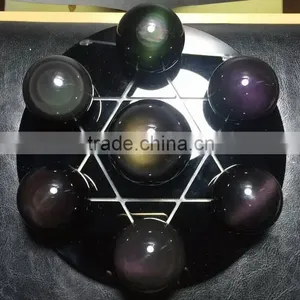 Hot Sale Nature Crystal Rainbow Obsidian Sphere/ball Seven Star thumbnail-1