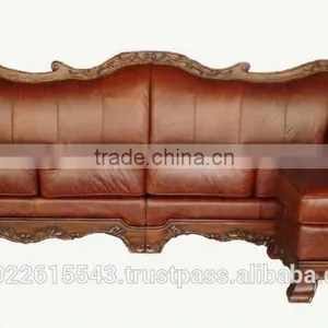 Wood Leather Sofa Collection, Leather Sofa for Arab thumbnail-1