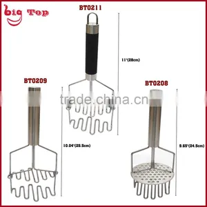 BT0211 Double Layer TPR Handle Potato Press With Wire Head Stainless Steel Handle Potato Ricer Whith Hook Fruit Press thumbnail-4